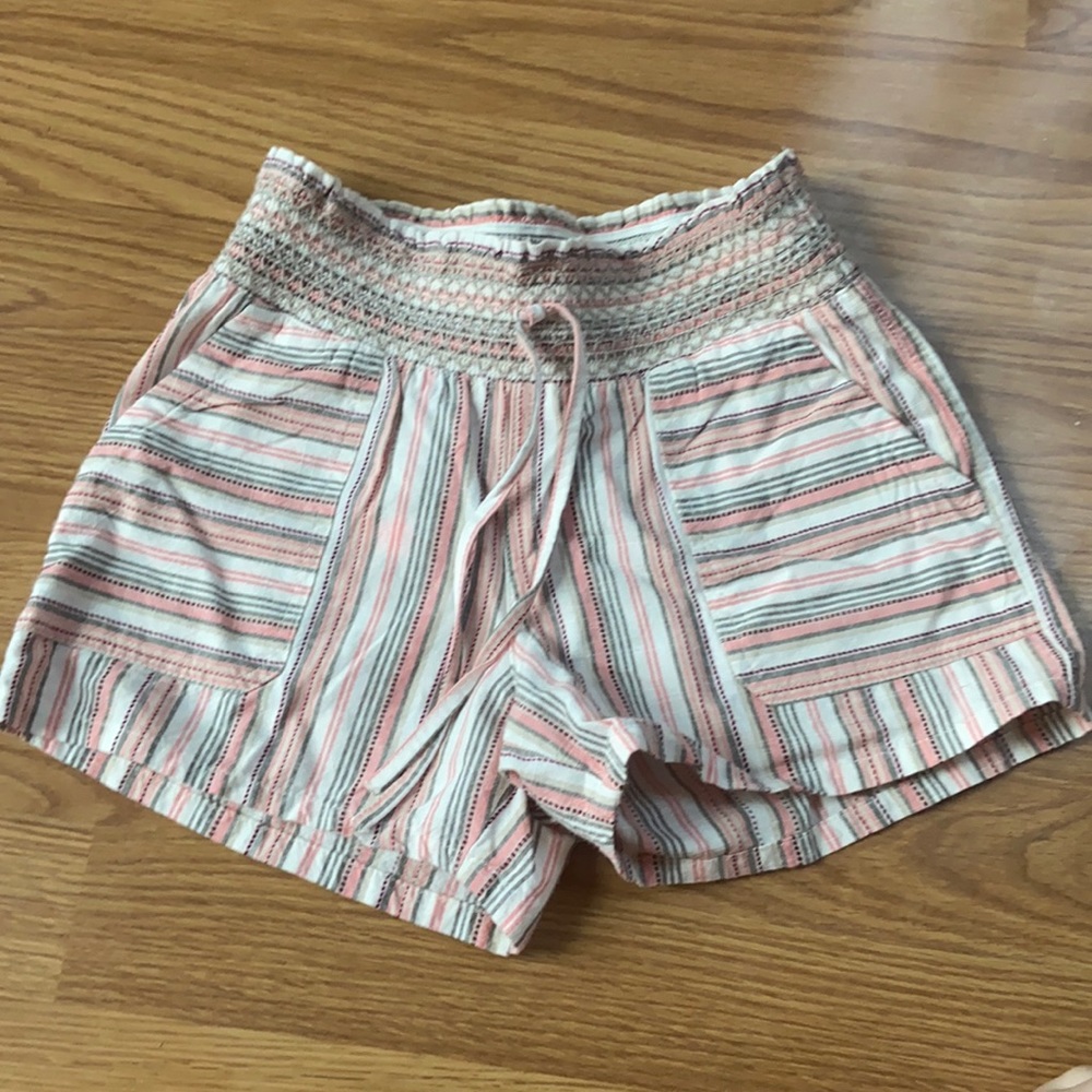 Justice pink grey and white shorts
